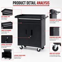 Armoire à outils mobile robuste à 1 tiroir et double porte en acier pour atelier et garage – Approvisionnement direct usine