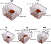 YDS Rectangle Bottom Silicone Wood Floor Protectors Chair Leg Caps Furniture Feet Pads Table Covers