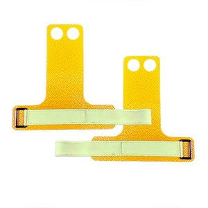 अनुकूलन योग्य 2-छेद चमड़े के जिमनास्टिक्स हाथ ग्रिप्स रक्षक कलाई पट्टी क्रॉसफिट वेटलिफ्टिंग जिम व्यायाम घुटने की मालिश - Product Image 1