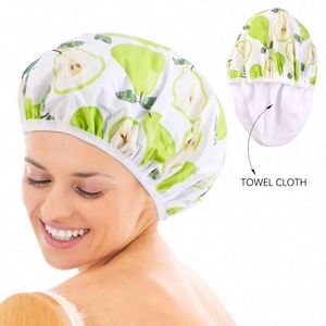 Bonnet de Douche Imprimé Motif Beauté en Gros, Double Couche EVA Imperméable Unisexe avec Bande Élastique, Quotidien Quatre Saisons - Product Image 1