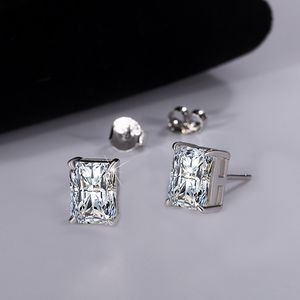Boucles d'oreilles en argent S925 de l'usine de bijoux MuShan, coupe radine, pour femmes, simples et élégantes, forme irrégulière, boucles d'oreilles en moissanite - Product Image 4