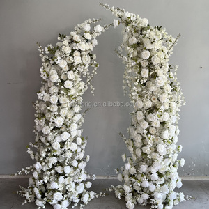 L101 seda falsa curva <span class=keywords><strong>rota</strong></span> rosas artificiales <span class=keywords><strong>flores</strong></span> Floral cuerno arco para boda fiesta evento entrada decoración de fondo - Product Image 1