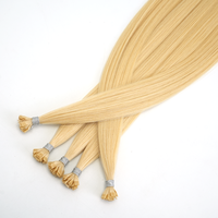 Extensiones de Cabello Humano Rubio al por Mayor con Cutícula Alineada, Extensiones de Cabello Virgen Remy de Doble Trama con Punta K, Cabello Humano Natural