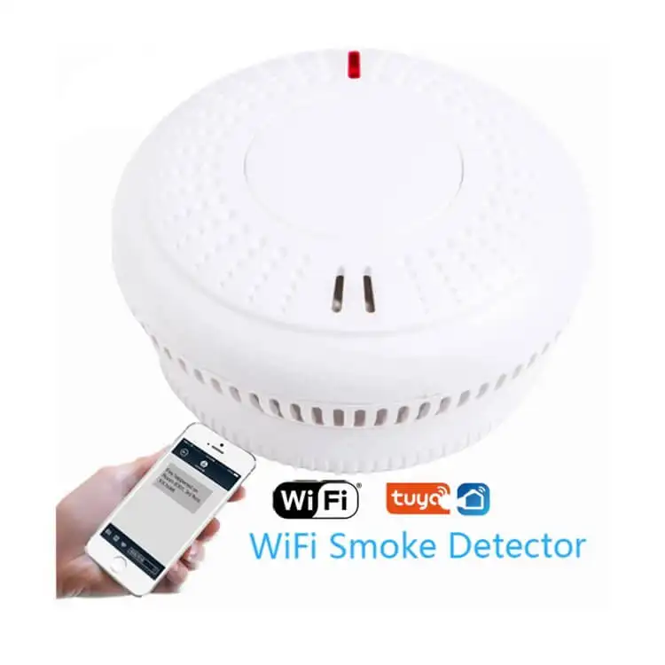 Смарт-детектор дыма и огня с Wi-Fi управлением через приложение Tuya с функцией проверки и отключения звука