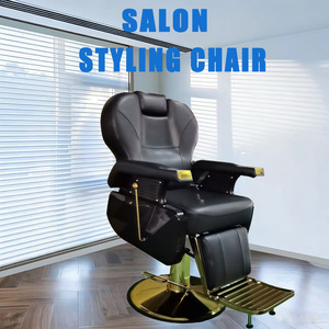 Equipo profesional de mobiliario vintage de alta resistencia para salón de belleza, silla de barbero con bomba hidráulica de cuero para hombres, suministros para barbería. - Product Image 5