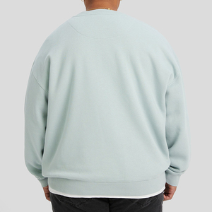 Men Solid Color Crew Neck Pullover Sweatshirt Relaxed Fit Casual Oversized Basic Sweatshirt For Autumn Winter Wear - Product Image 5