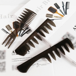 Professionale donna uomo capelli <span class=keywords><strong>denti</strong></span> <span class=keywords><strong>larghi</strong></span> Texture pettine 5 pezzi Double-face Retro Oil Head spazzole per capelli per barbiere parrucchiere Set - Product Image 1