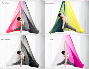 Meilleur hamac de yoga aérien anti-gravité balançoire <span class=keywords><strong>lit</strong></span> de yoga volant de couleur dégradée avec faible étirement en nylon durable - Product Image 2