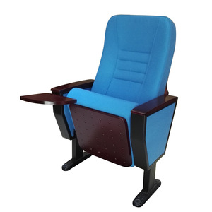 Silla de Teatro Tapizada en Azul con Reposabrazos para Auditorio y Estadio - Product Image 1