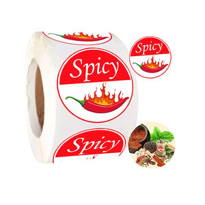 Prix bon marché d'usine autocollants alimentaires épicés fluorescents adhésifs personnalisés autocollants d'étiquettes autocollants d'imprimante OEM autocollants d'impression sensibles à la chaleur - Product Image 1