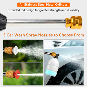 Oem/ODM 21V 250W thép không dây máy rửa áp lực Súng rửa xe 3 vòi phun dài tuổi thọ pin 40 phút 10kg áp lực nước 7m - Product Image 5