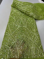 Tissu en tricot écologique 100 % polyester pour robes, costumes de scène, mariages - Accessoires en maille tubulaire entièrement perlée