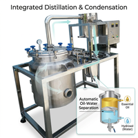 Distillateur d'huiles essentielles automatique de petite et moyenne taille pour l'extraction de parfum à la vapeur de rose, jasmin, bois d'agar et encens