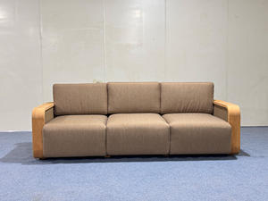 Set <span class=keywords><strong>Sofa</strong></span> taman luar ruangan Modern dengan kayu jati & UV, meja kopi 3 dudukan rotan PE tahan-uv tahan lama untuk penggunaan Hotel vila & Apartemen - Product Image 4