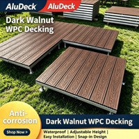 Système de terrasse en WPC à hauteur réglable, pieds de support en acier inoxydable 304, plateforme modulaire à emboîtement pour extérieur, jardin, piscine, balcon