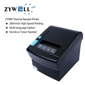 RoHS Certifired Thermal Receipt Printer With Bluetooth And Wifi ZY906 3inch 80mm Bill Paper Printer