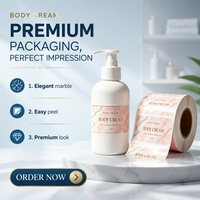 Autocollant personnalisé de haute qualité pour crème corporelle, autocollant en vinyle imperméable avec feuille d'or, 500 pièces pour cosmétiques quotidiens