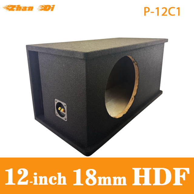 High Quality 18mm HDF Single 12" Vented Subwoofer Enclosure Universal Fit Car Speaker Box Model P-12C1 Made in China