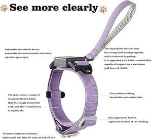 Collar de correa retráctil para perros pequeños y medianos, cordón de Kevlar resistente a la masticación con almohadilla de algodón, cuello ajustable - Product Image 5