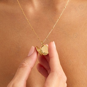 Emnel-Colgante de oro de 18 quilates para niñas, collar con medallón, moda 2023 - Product Image 3