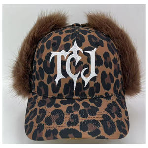 귀 플랩 야구 모자/귀 플랩 모자/모피 귀마개가있는 표범 야구 모자 모자 - Product Image 1