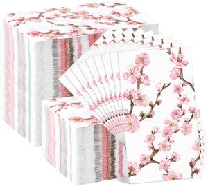 Wegwerp Feest Bloemen Diner Cocktail Custom Met Logo Bruiloft Servetten Bedrukt Papieren Servet - Product Image 1