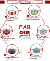 Nouveau ensemble d'ustensiles de cuisine en céramique avec manche en bois Durable et écologique ensemble de casseroles et poêles à usage domestique