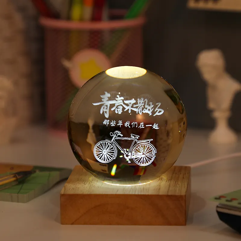 JY New product souvenir gift 3d laser crystal ball
