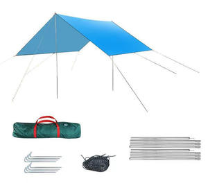 Bâche de camping avec 4 pôles auvent de voiture léger pare-soleil Portable multifonctionnel bâche de randonnée étanche - Product Image 6