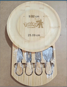 Ensemble cadeau <span class=keywords><strong>de</strong></span> couteaux avec logo personnalisé, petite assiette rotative ronde <span class=keywords><strong>de</strong></span> <span class=keywords><strong>Noël</strong></span>, <span class=keywords><strong>plateau</strong></span> à charcuterie tout-en-un en bambou avec couvercle - Product Image 5