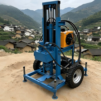 Machine de forage de puits d'eau hydraulique portable 7,5 kW, trépan de 150 mm, forage jusqu'à 120 m de profondeur, petite plateforme de forage