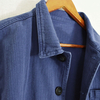 Veste de travail Squirorkop personnalisée vintage à chevrons, boutonnée, en coton épais, style classique rétro pour homme