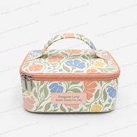 Sac de rangement pour outils de beauté en polyester 900D imprimé intégral avec poignée en forme de boîte et doublure 210D pour accessoires de beauté, fabrication OEM