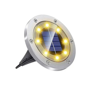 Lampes solaires encastrées en acier inoxydable, étanches, LED, pour jardin, pelouse, allée, entrée de garage - Product Image 1