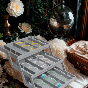 Đa năng lưu trữ tổ chức khay Thùng với có thể điều chỉnh khoang Khay đa lớp mở rộng gấp đồ trang sức hộp lưu trữ - Product Image 5