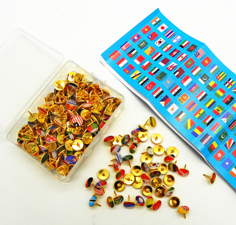 Эмалированный штифт с государственными флагами карты мира 200