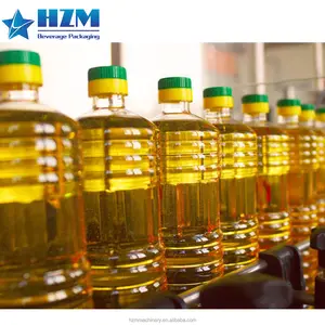Línea de producción automática de envasado y embotellado de aceite de girasol comestible/máquina taponadora de llenado de aceite de cocina de botellas de plástico