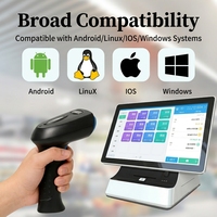 Escáner de Código de Barras Bluetooth TB10BG 1D, Lector Inalámbrico USB para Supermercados y Tiendas Minoristas