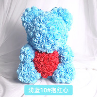 Vente en gros d'usine, rose artificielle en mousse PE blanche de 25 cm, savon en forme de rose, ours en peluche pour les mariages et la Saint-Valentin, roses éternelles