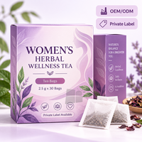 Sachets de thé bien-être aux herbes pour femmes 2,5g x 30 Mélange botanique Formule personnalisée OEM ODM Marque privée Fournisseur en gros d'usine de thé