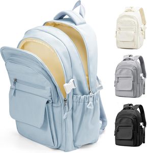 กระเป๋านักเรียนวัยรุ่นชายและหญิงกระเป๋าเป้น้ำหนักเบากระเป๋าเป้สะพายหลังน้ำหนักเบากระเป๋านักเรียนน่ารักสีเทาทันสมัยเรียบง่าย - Product Image 5