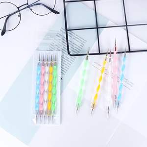 5 uds Art Tip Dot Paint Kit de manicura 2 vías punteado pluma herramienta grabado Stylus para pintar arte punteado herramienta - Product Image 6