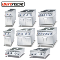 Cuisinière électrique 4 feux avec armoire, plaque de cuisson 4 brûleurs pour cuisine d'hôtel
