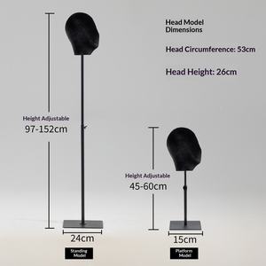 Tête de mannequin en velours noir en promotion, forme de présentation pour vêtements, avec <span class=keywords><strong>insert</strong></span> pour épingles, recouverte de mousse et de tissu de lin blanc pour perruques et chapeaux - Product Image 2