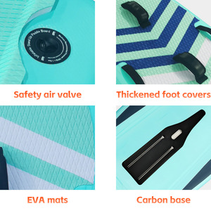 Planche de surf gonflable hydrofoil/aerofoil personnalisable 110L/140L, bleu ciel, double PVC, base en fibre de carbone pour adultes et enfants, océan - Product Image 6