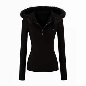 Suéter Casual Elegante de Algodón de Color Sólido, Antiarrugas, Grueso, para Invierno, con Mangas Largas Ajustadas - Product Image 6