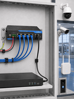 Switch PoE Industrial Hi-Net IDS1005R-4P de 100M, 4 Puertos, 120W, DC44-57V, Montaje en Riel DIN, Protección de Seguridad de Red para Cámaras IP