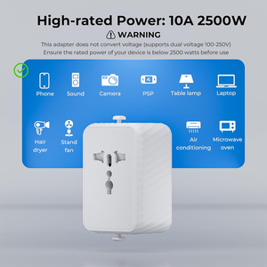 17w reisende ऑल-इन-वन यूनिवर्सल ट्रैवल चार्जर एडाप्टर ग्लोबल यूनिवर्सल प्लग 2 यूएसबी 2 यूएसबी 2 प्रकार-सी रेटेड करंट - Product Image 3