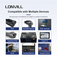 LONVILL 1280*800 Píxeles RS232 USB, Escáner de Código de Barras Compacto Integrado Arduino para Punto de Venta y Kiosco