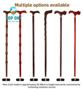 TopOne vente en gros marcheur vieil homme personnes âgées poignée handicapée sculpté solide bâtons de marche bois béquille canne - Product Image 6